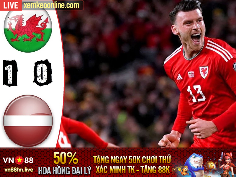 Highlights Vòng Loại Euro 2024 | Xứ Wales 1-0 Latvia