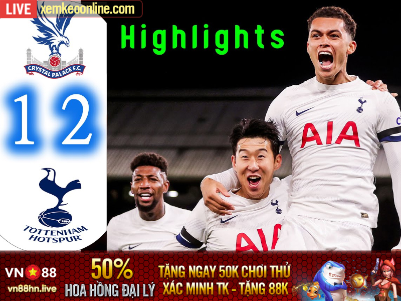 Highlights Ngoại Hạng Anh 2022/23 | Crystal Palace 1-2 Tottenham