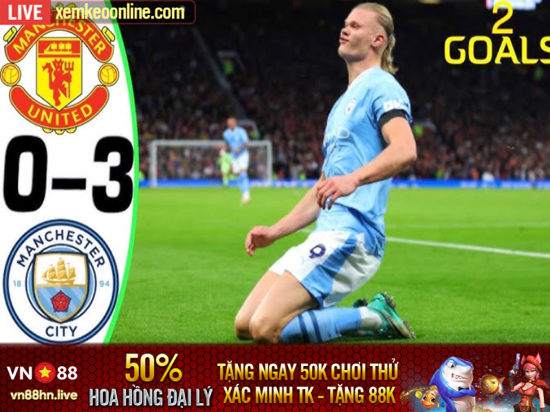 Highlights Ngoại Hạng Anh 2023/24 | Man United 0-3 Man City